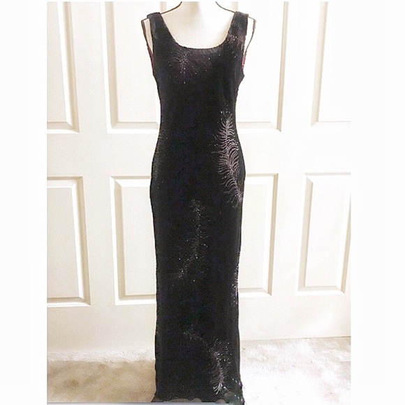 Laura Ashley Dresses & Skirts - Black Sequin Evening Gown - Elegant Long Dress